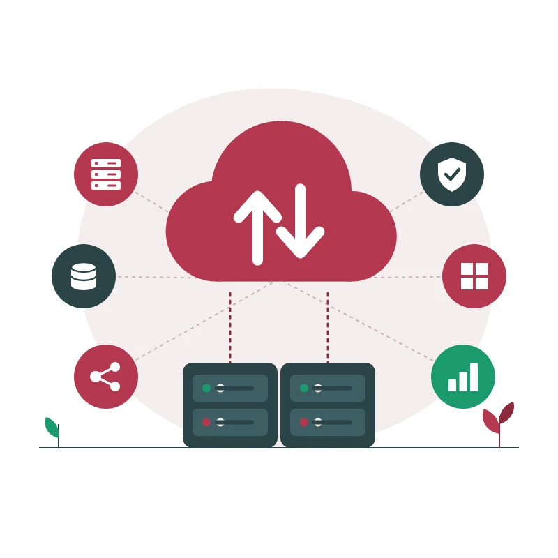 Cloud solutions for AWS and Microsoft illustration