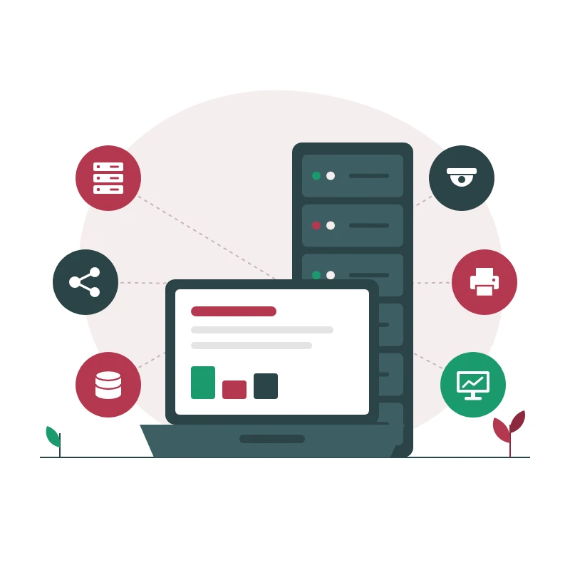 IT hardware solutions illustration