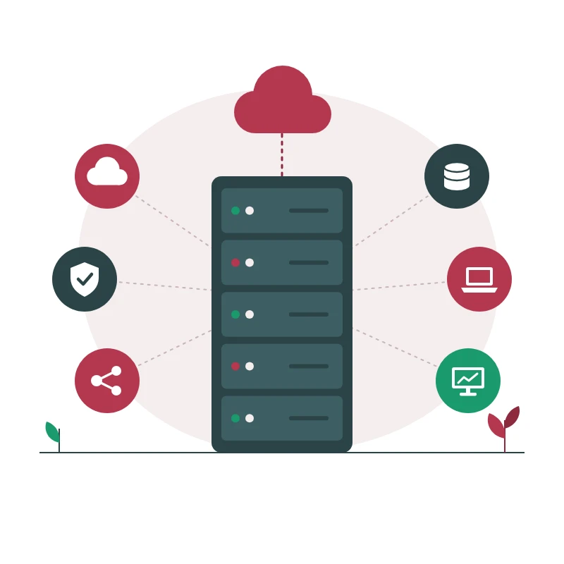 IT infrastructure and managed services illustration