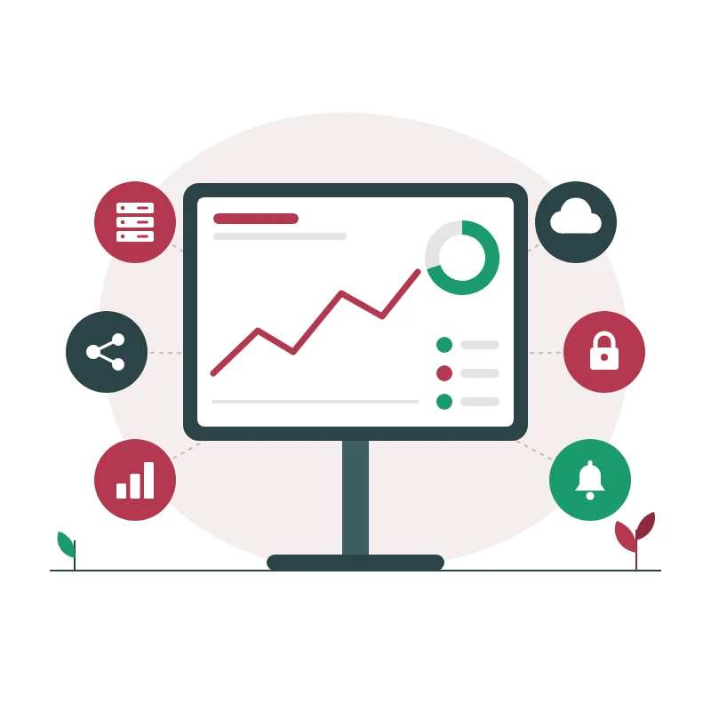 IT monitoring and management dashboard illustration